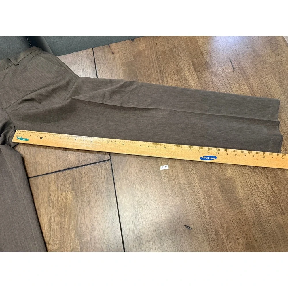 Kenneth Cole Reaction Mens Brown Heathered Flat Front Dress Pants 33x32